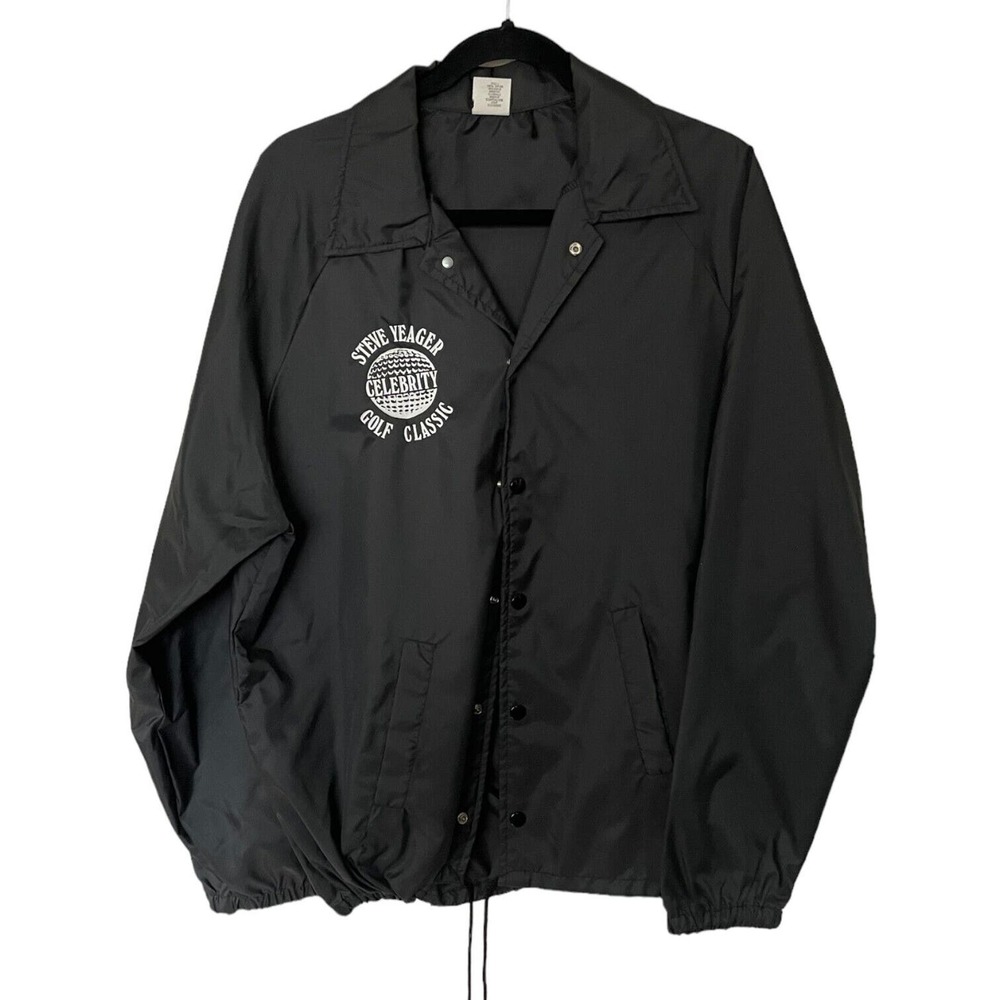 Vintage Black Steve Yeager Celebrity Golf Classic Windbreaker Jacket Size Large
